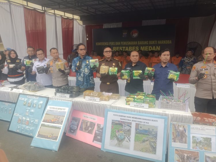 Gempur Narkoba: Polrestabes Medan Ungkap 173 Kasus dan Sita 60 Kg Sabu dari 212 Tersangka dalam 42 Hari Operasi